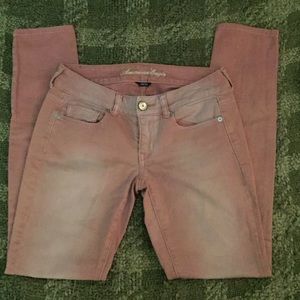 American Eagle blush colored skinny jeans
